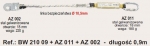 Amortyzator 0,9 m z linką i zatrzaśnikami AZ 011 i AZ 002