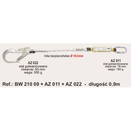 Amortyzator 0,9 m z linką i zatrzaśnikami AZ 011 i AZ 022